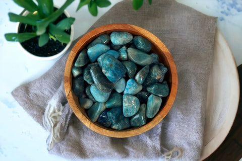 Blue Apatite Tumbled Stone - Littleton Rock Shop