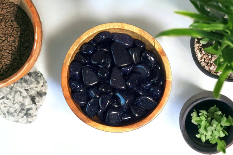 Blue Goldstone Tumbled Stone - Littleton Rock Shop