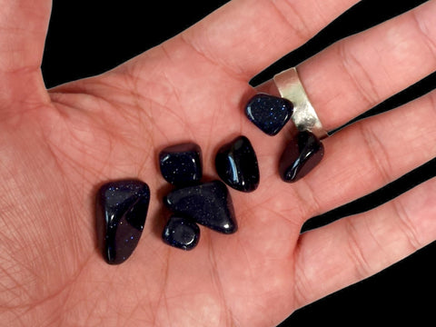 Blue Goldstone Tumbled Stone - Littleton Rock Shop