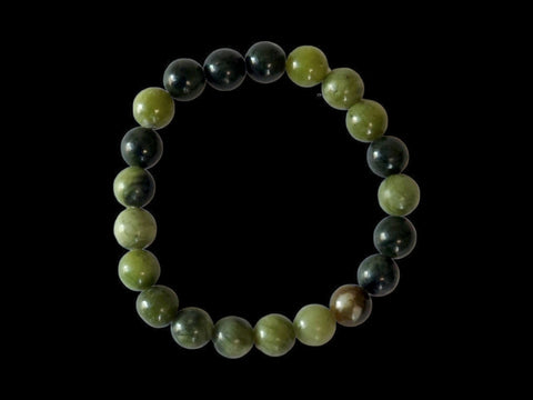 Canadian Jade 8mm Gemstone Bead Bracelet - Littleton Rock Shop