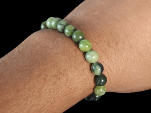 Canadian Jade 8mm Gemstone Bead Bracelet - Littleton Rock Shop