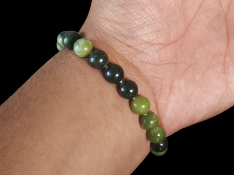 Canadian Jade 8mm Gemstone Bead Bracelet - Littleton Rock Shop