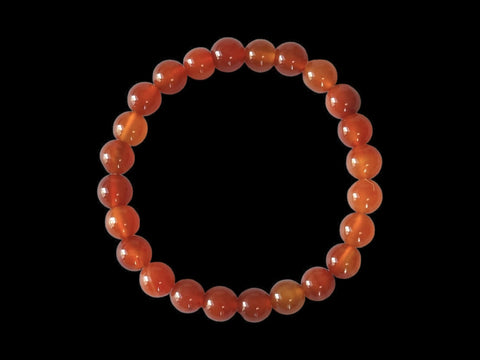 Carnelian 8mm Gemstone Bead Bracelet - Littleton Rock Shop