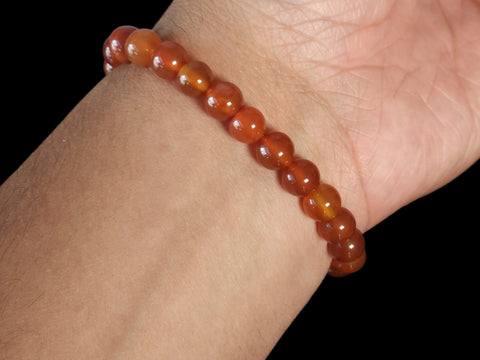 Carnelian 8mm Gemstone Bead Bracelet - Littleton Rock Shop