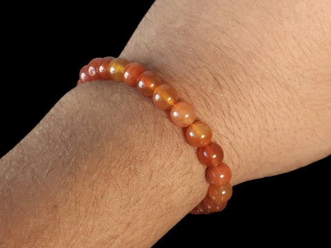 Carnelian 8mm Gemstone Bead Bracelet - Littleton Rock Shop