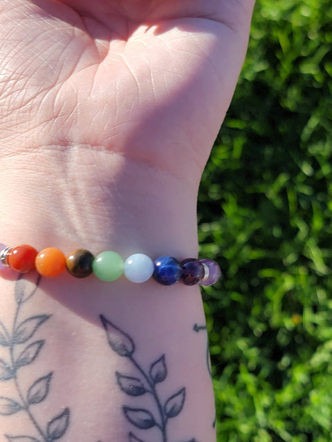 Chakra Beads 8mm Gemstone Bead Bracelet - Littleton Rock Shop