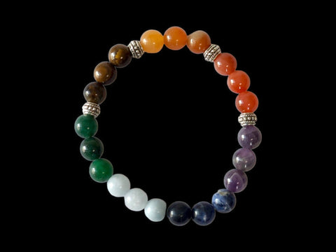 Chakra Beads 8mm Gemstone Bead Bracelet - Littleton Rock Shop