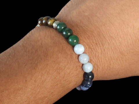 Chakra Beads 8mm Gemstone Bead Bracelet - Littleton Rock Shop