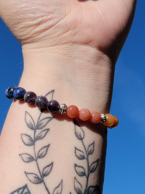 Chakra Beads 8mm Gemstone Bead Bracelet - Littleton Rock Shop