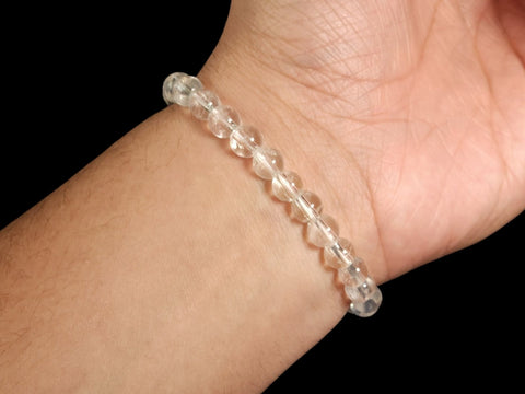 Clear Quartz 8mm Gemstone Bead Bracelet - Littleton Rock Shop