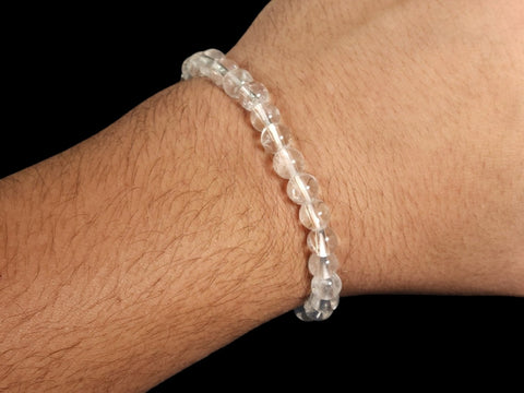 Clear Quartz 8mm Gemstone Bead Bracelet - Littleton Rock Shop