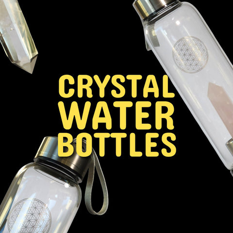 Crystal Elixir Glass Water Bottle 16oz (Assorted Stones) - Littleton Rock Shop