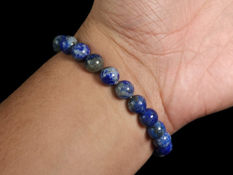 Lapis Lazuli 8mm Gemstone Bead Bracelet - Littleton Rock Shop