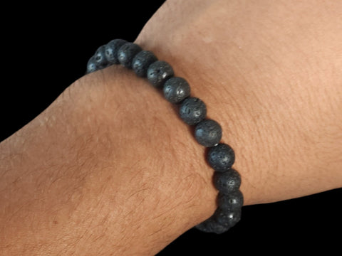 Lava Rock 8mm Gemstone Bead Bracelet - Littleton Rock Shop