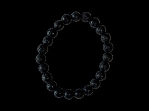 Lava Rock 8mm Gemstone Bead Bracelet - Littleton Rock Shop