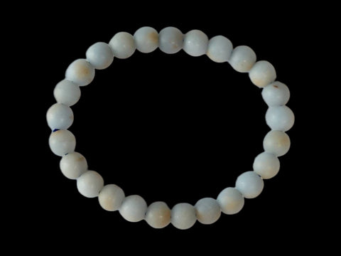 Matte Angelite 8mm Gemstone Bead Bracelet - Littleton Rock Shop