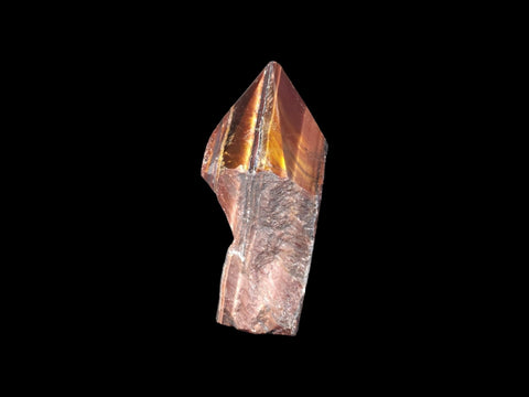 Red Tiger's Eye Half-Rough Cut-Base Point (3") - Littleton Rock Shop