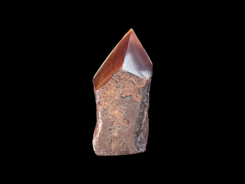 Red Tiger's Eye Half-Rough Cut-Base Point (3") - Littleton Rock Shop