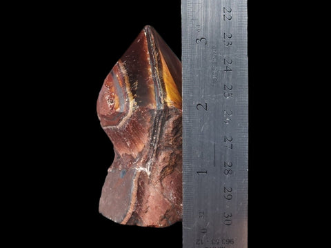 Red Tiger's Eye Half-Rough Cut-Base Point (3") - Littleton Rock Shop