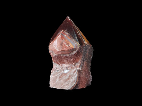 Red Tiger's Eye Half-Rough Cut-Base Point (3") - Littleton Rock Shop