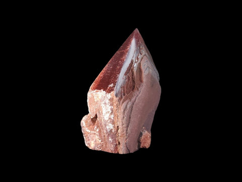 Red Tiger's Eye Half-Rough Cut-Base Point (3") - Littleton Rock Shop