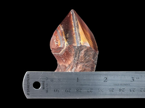 Red Tiger's Eye Half-Rough Cut-Base Point (3") - Littleton Rock Shop