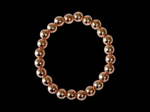 Rose Gold Copper 8mm Gemstone Bead Bracelet - Littleton Rock Shop