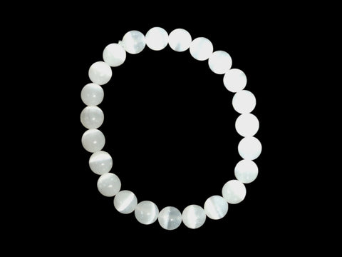 Selenite 8mm Gemstone Bead Bracelet - Littleton Rock Shop