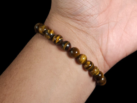 Tiger's Eye 8mm Gemstone Bead Bracelet - Littleton Rock Shop