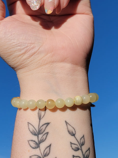 Yellow Onyx 8mm Gemstone Bead Bracelet - Littleton Rock Shop